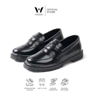 Sepatu Oxford Kerja Boots  Premium Kulit Black Formal Pria Pantofel Shoes Hitam Kasual loafers style outfit suede