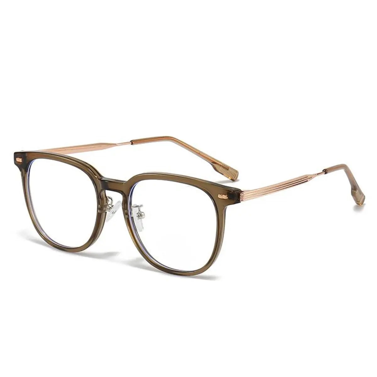New Fashion Glasses Ultra Light Trendy Glasses Cold Brown Retro Glasses Plain Men and Women Same Glasses
