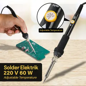 Solder Elektrik Listrik 220V 60W Adjustable Temperature Suhu Panas Model 908 Black / Hitam