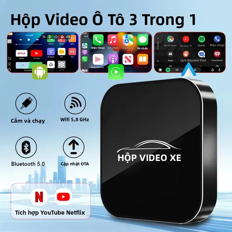 Y1 CarPlay Magic Box, Bộ Chuyển Đổi không dây, với Video và Hỗ Trợ Android Auto, Tương thích với ô tô 0