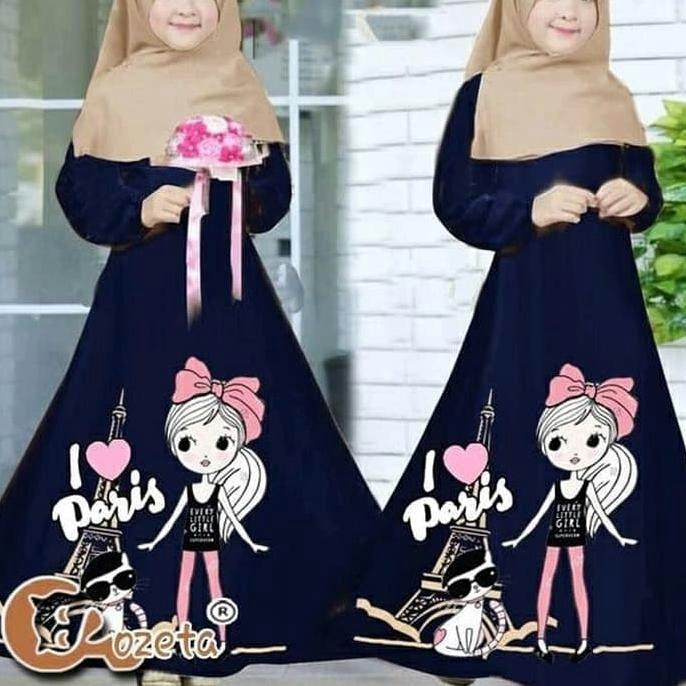 Set Paris Kid Fit 6-8 tahun FREE KERUDUNG / Stelan Gamis Anak Perempuan 0