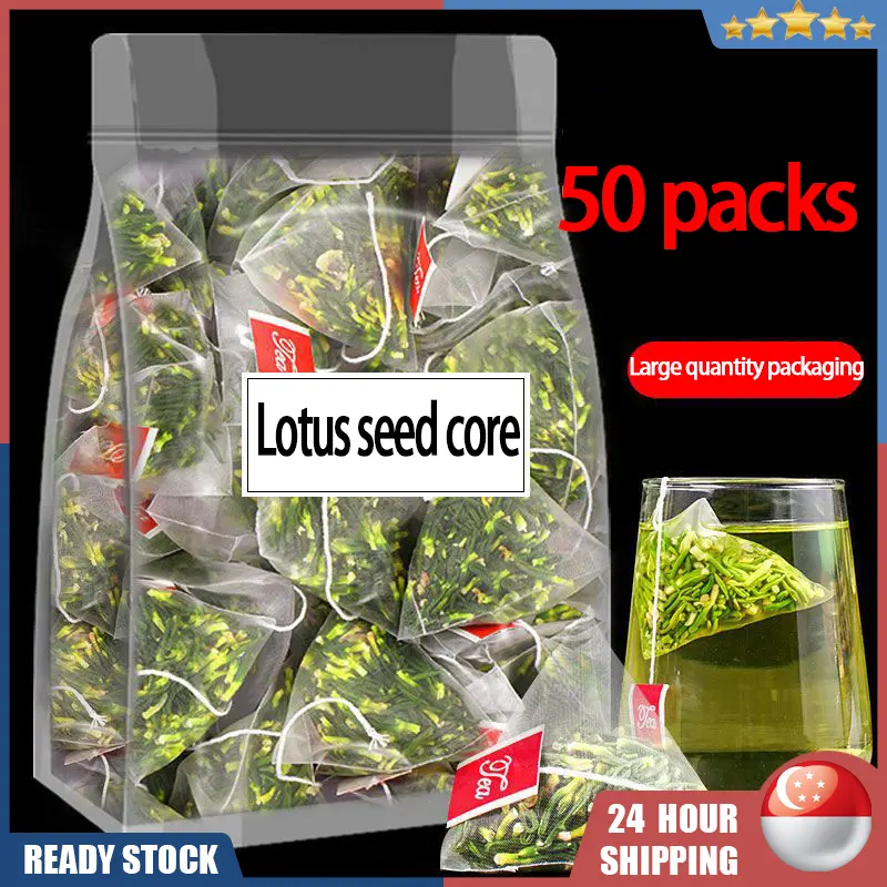 SG [READY STORK] Lotus core tea bag substitute tea, health preserving flower tea, premium lotus core triangle bag, independent bagged flower tea wholesale Beverage