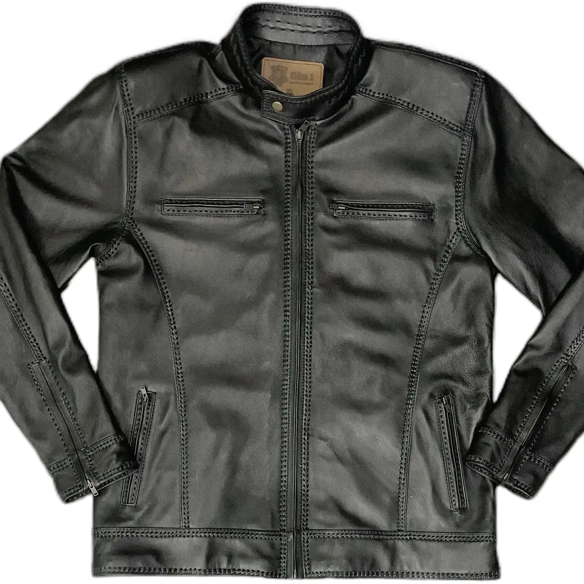 Jaket Kulit Domba Garut Casual lembut Model motif Sulam  Formal Nyaman Dipakai Untuk Pria Keren