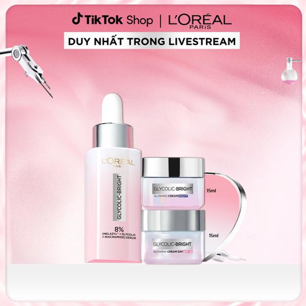 Bộ Serum & Kem ngày & Kem đêm sáng da tức thì Glycolic Bright L'Oreal Paris