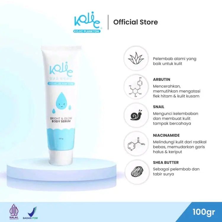 BODY SERUM BY KOJIC PLANKTON Memutihkan Mengencangkan Hydrating Mencerahkan Niacinamide 4