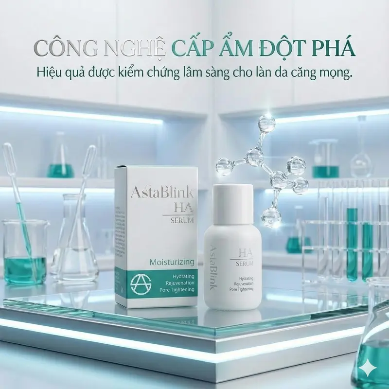 Product Introduction of AstaBlink HA Serum dưỡng ẩm da giảm dấu hiệu lão hóa phù hợp mọi loại da với Acid hyaluronic Peptides và công nghệ Hydrogel Technology 8