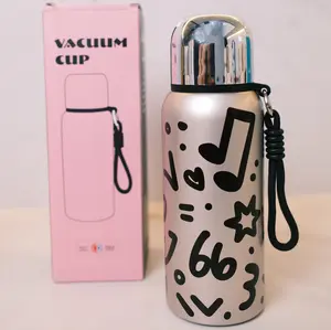 [COD] MIYAO Botol hitam Minum 600ML Stainless Steel 316 Termos Air Panas Gelas Termos Stainless Steel Vacuum Cangkir Praktis 24 Jam