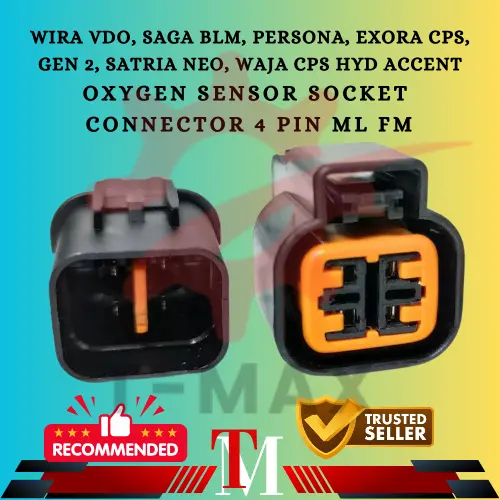 WIRA VDO, SAGA BLM, PERSONA, EXORA CPS, SATRIA NEO, WAJA CPS, GEN 2, HYD ACCENT OXYGEN  SENSOR SOCKET CONNECTOR - 4 PIN