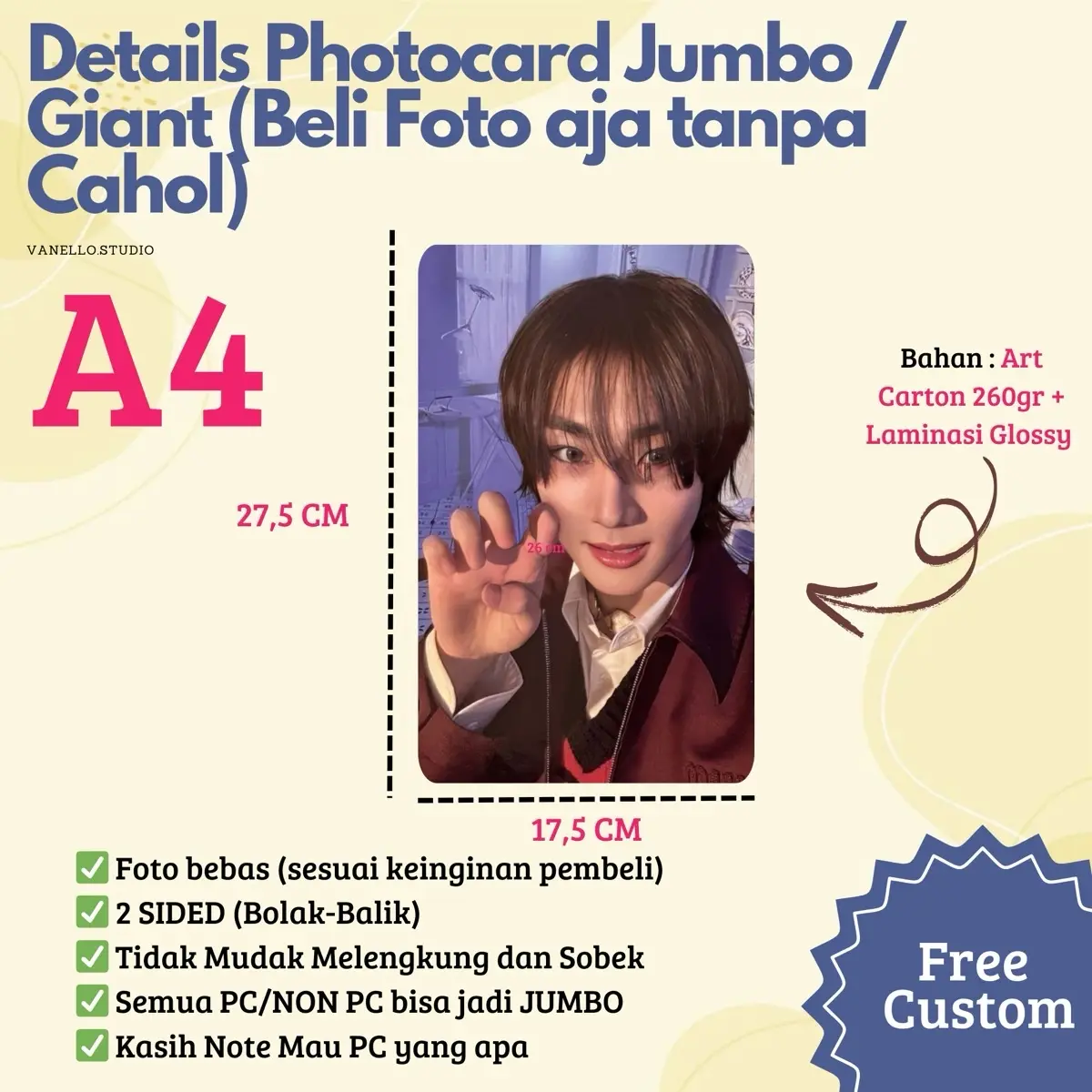 PHOTOCARD JUMBO/GIANT CUSTOM (A4)