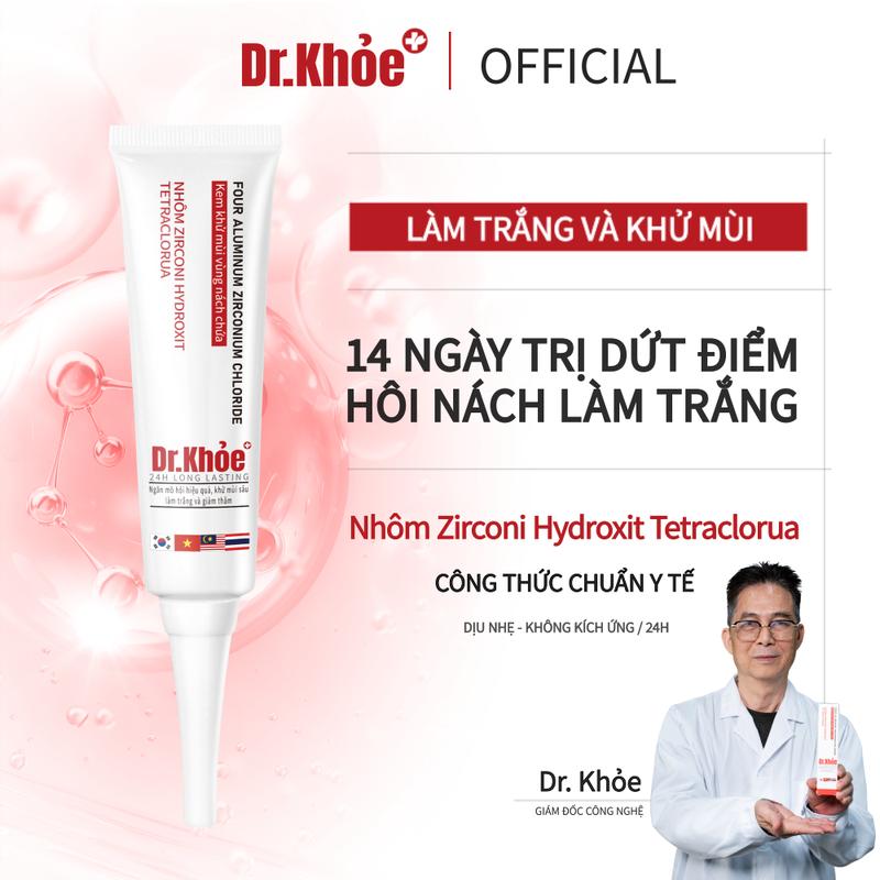 Dr. Khỏe Nhôm Zirconi Hydroxit Tetraclorua Kem Khử Mùi Vùng Nách – m Da Sáng Mịn, Sạch Mùi, Hương Thơm Suốt 24h