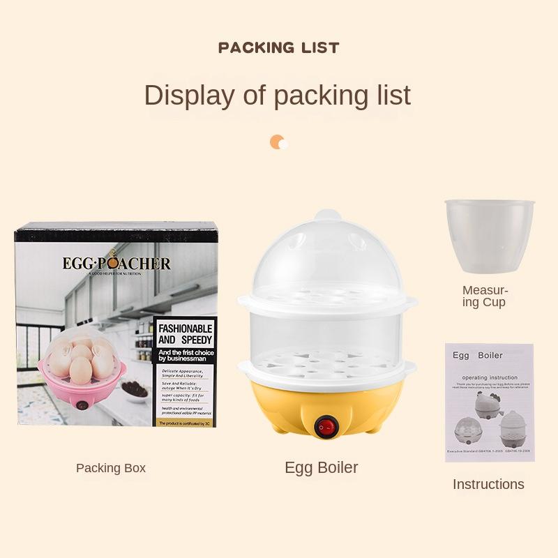 Máy làm bánh sáng, máy hấp trứng, đa chức năng, vật liệu thép không gỉ, chống khô và cháy, thiết bị nhà bếp, món quà Lý Tưởng cho người hâm mộ trứng Nồi Hấp 7
