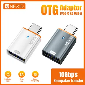 NEXID 480Mbps OTG Adapter Converter USB A To Type C/Type-C To USB A Male To Female 3A  Kompatibel Oppo Samsung Vivo Xiaomi