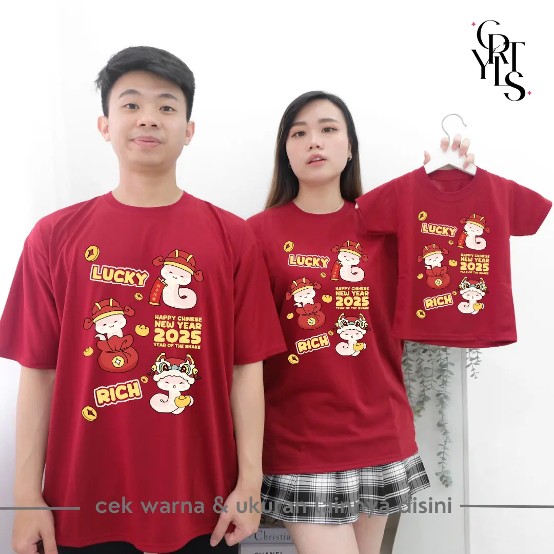 Carotyles 3 SNAKE Baju Atasan Kaos IMLEK Couple Keluarga Family Wanita Anak Perempuan Laki Laki Pasangan Oversize Jumbo Lengan Pendek Panjang Korean Style Terbaru