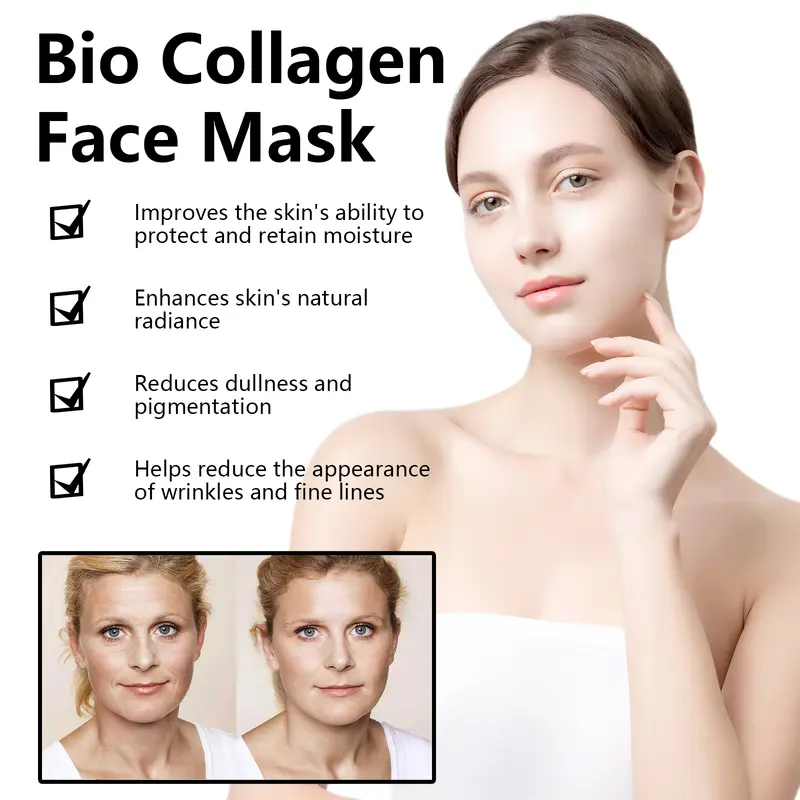Anti-Wrinkle Mask, Collagen Mask,  Bio-Collagen Face Mask, Deep Bio-Collagen Mask, Pure Collagen Film, Hydration Mask 8