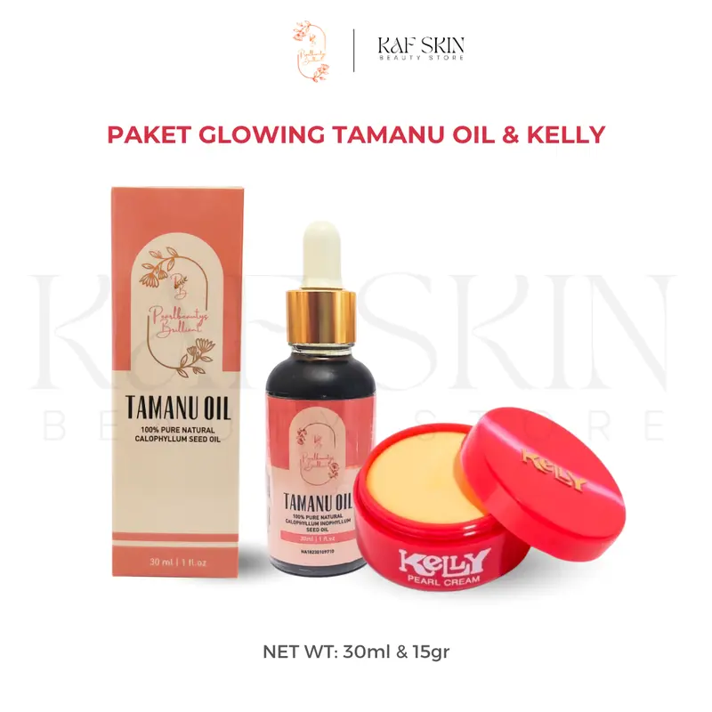 PAKET GLOWING TAMANU OIL DAN KELLY PEARL CREAM 0