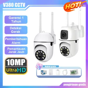 【Hadiah Hari Raya】V380 Smart Y33pro 10MP Outdoor Dual Lens CCTV Camera Deteksi gerakan Remote control melalui ponsel Kecil HD 1080P WIFI Koneksi Nirkabel Penglihatan Malam Lensa Ganda Kamera Keamanan Dua Pelayaran PTZ Wireless Kamera Pengawas Rumah