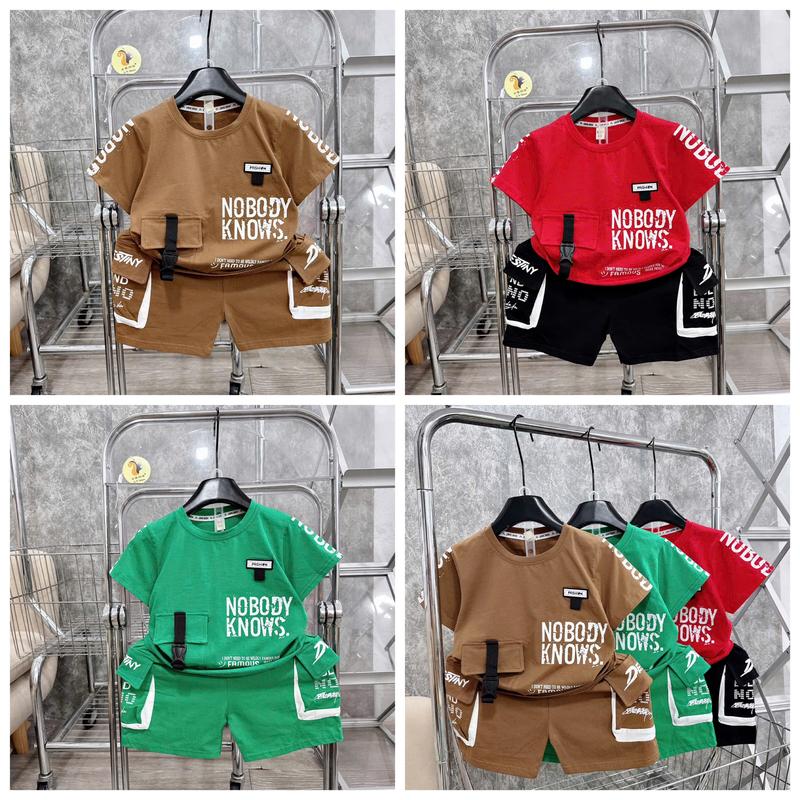 [CT45] Đồ Bộ Cotton Túi Hộp NOBODY Chất Mềm Mịn Mát Cho Bé Trai Mang Đi Học Đi Chơi Size Từ 12-37kg