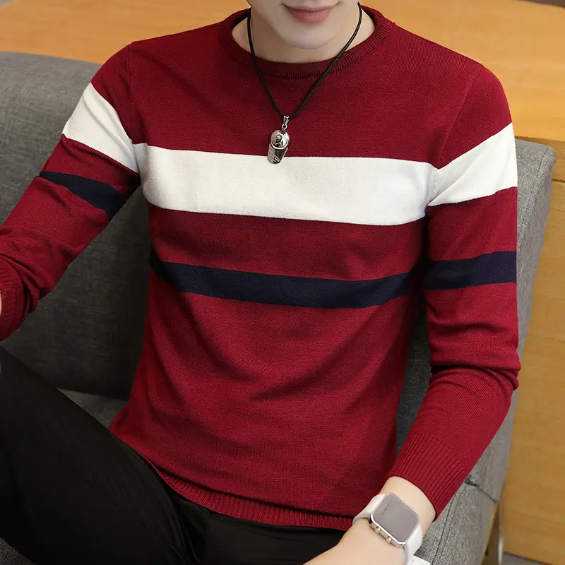 Áo Len Mùa Thu Cho Nam, Áo Len Dài Tay Dáng Ôm Thường Ngày Áo Chui Đầu Thường Ngày Áo Cổ Tròn Áo Sơ Mi Lớp Nền