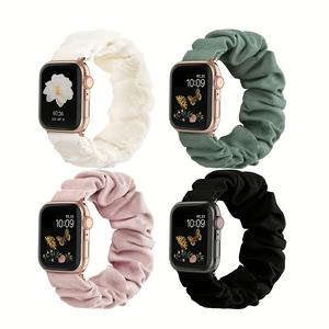 女性用ソフトポリエステルウォッチバンド、1本入り弾性ヘッドバンドスタイルウォッチバンド、iWatchシリーズ38mm-49mm対応ウェアラブルアクセサリー