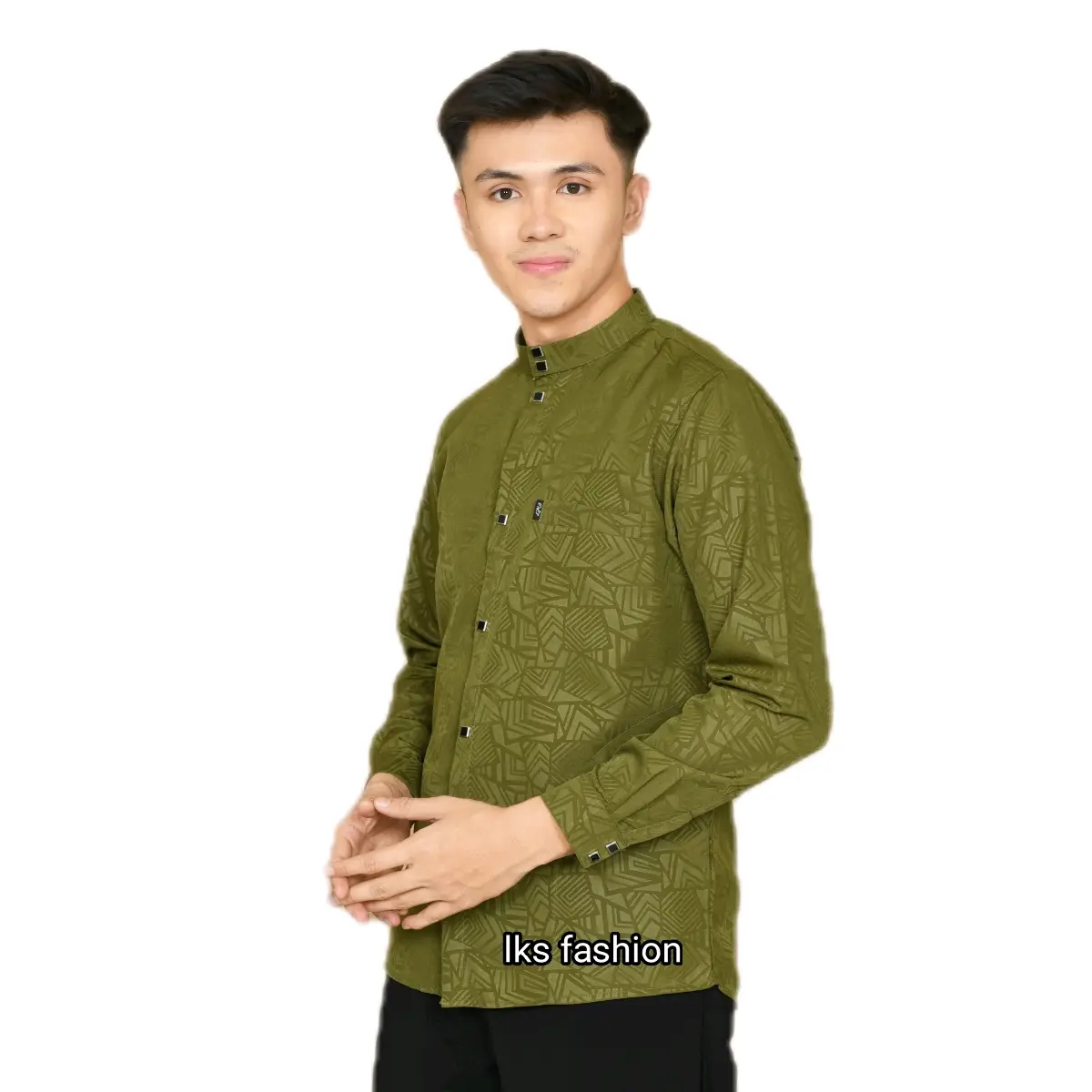 Kemko sultan atau  Koko Pria Dewasa/ Baju Atasan, mewah tren Motif Embos Kancing Variasi Tangan Panjang