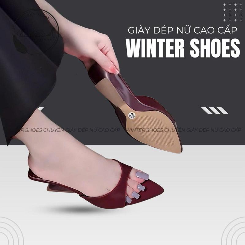 Chuẩn size Wintershoes Giày cao gót G52 đế xuồng chất Satin xinh xắn thời trang cao 5cm