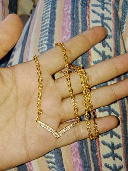 Product Review of Kalung V Fuji Nuri Free Cincin Fuji Full Permata Gold Lapis Emas 24K from m**a 3