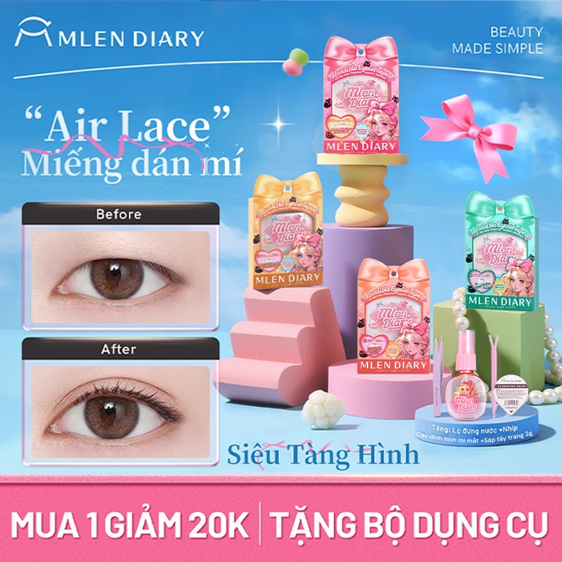 Tặng kèm bộ dụng cụ Mlen Diary - Miếng Dán Kích Mí Lưới Tàng Hình Tự Nhiên Phù Hợp Cho Mọi Dáng Mắt Nhiều Lựa Chọn Dễ Dùng Cho Người Mới Bắt Đầu- Kích Mí Không Gây Lộ Tự Nhiên Cả Khi Không Makeup