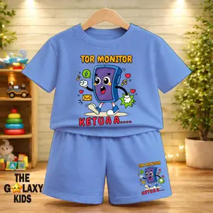 THE GALAXY KIDS-SETELAN ANAK LAKI LAKI TOR MONITOR KETUA UNTUK USIA 1-8 TAHUN / SETELAN ANAK PEREMPUAN BAHAN KATUN COMBED / SETELAN KAOS ANAK HARIAN ADEM LEMBUT / SETELAN ANAK KAOS LENGAN PENDEK DAN CELANA PENDEK / SETELAN BAJU ANAK MURAH TORMONITOR KETUA