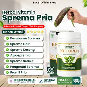 KELOREN Vitamin Kesuburan Pria Untuk Sprema Encer Sprema Sedikit Kelainan Sprema Mobilitas Sprema Produksi Sprema dan Promil Pria - 500mg Ekstrak Moringa Oleifera 50 Kapsul BPOM Halal