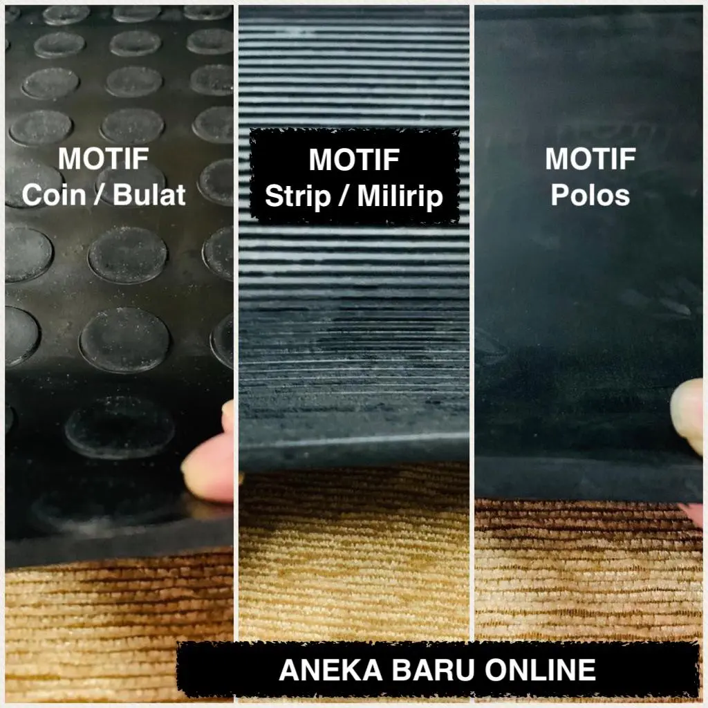 Karpet Lantai Karet Roll - Rubber Mat/ Rubber Sheet - Motif Coin/ Strip/ Polos - Anti Slip - Meteran