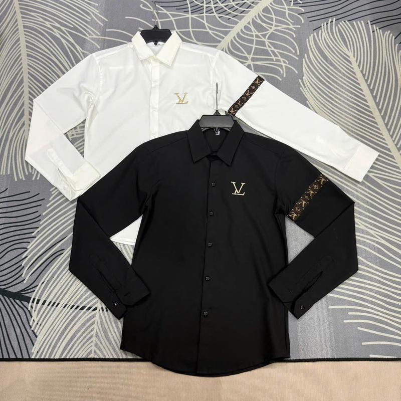 Áo sơ mi nam tay dài thêu 2 vạch tay đính đá may dấu nút chất vải lụa hàn dày dặn phong cách trẻ trung cá tính. Menswear Tre