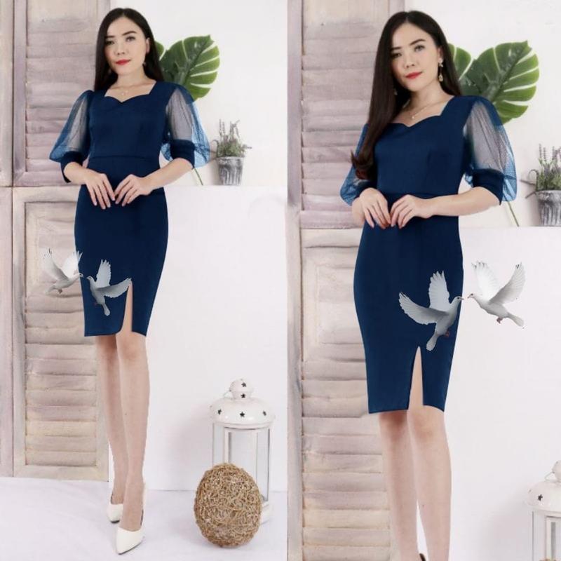 Product Introduction of DRESS MICHA BAHAN SCUBA STRECHT FOTO REALPICT Casual Fit dress  mamari 3