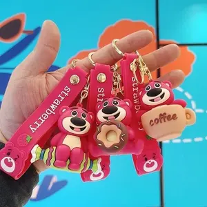 💍SAM💍 G005 Gantungan Kunci + Silikon Strap Desain Kartun 3D Lotso/Gantungan Disney Serbaguna