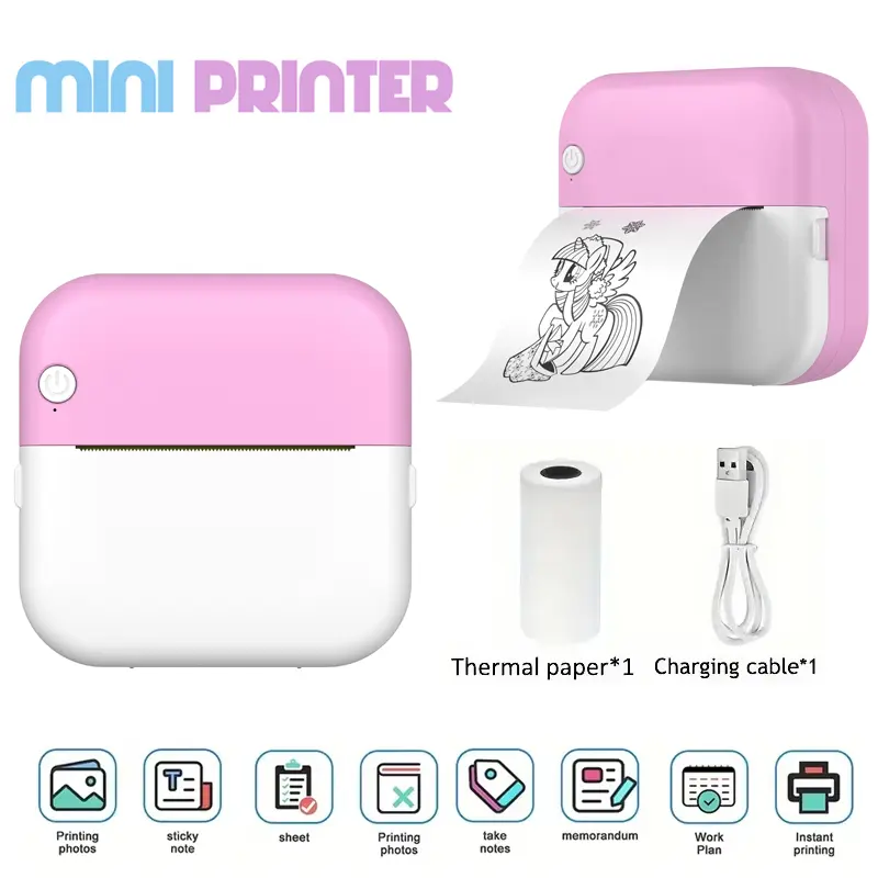 Portable Mini Pocket Printer Note Photo Label Memo Printing Bluetooth Wireless Inkless Thermal Printer 200dpi Impresora Portáti