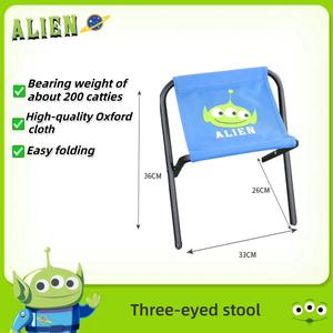 Bangku Perkhemahan Lipat Mudah Alih, Luar, dengan Bingkai Besi, Kain Oxford, Sesuai untuk Berkelah dan Memancing, Kerusi Lipat dengan Kapasiti Berat 80 kg, Disney, [COD]