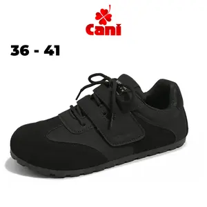 CANI Alexa Sepatu Wanita Sweet Look Casual Shoes Velcro & Bertali Sepatu Sekolah Kerja - Full Black Shoes C9005