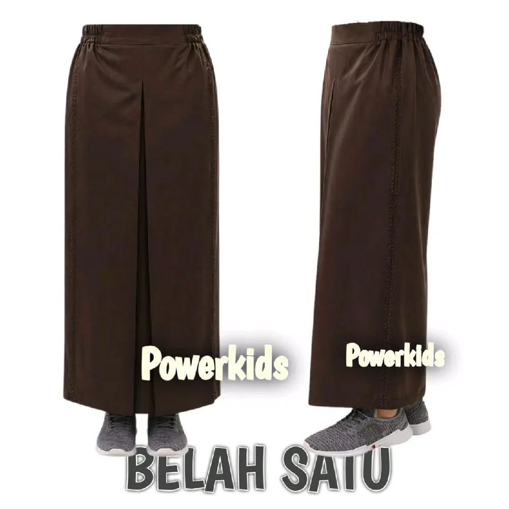 Rok Span seragam sekolah belah satu depan cokelat pramuka untuk anak sma