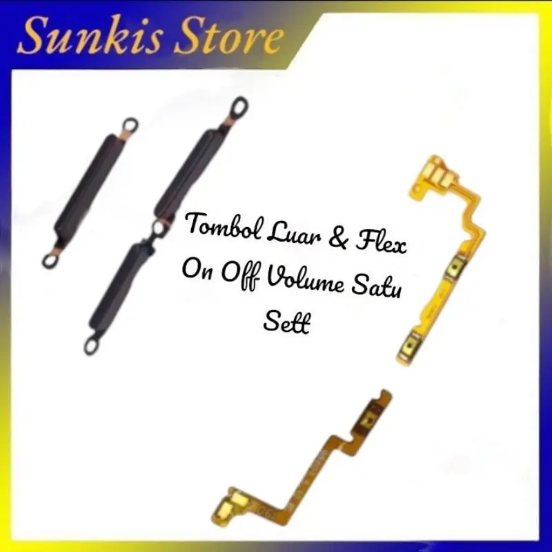 Satu set flexible + tombol on off volume Op A12 A5S fleksibel on off volume & tombol luar 1