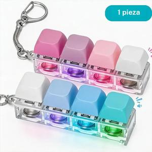 Llavero fidget de teclado luminoso, diseño portátil, llavero fidget con luces led, opción silenciosa y fuerte, reductor de estrés, mejora el enfoque, calma la ansiedad
