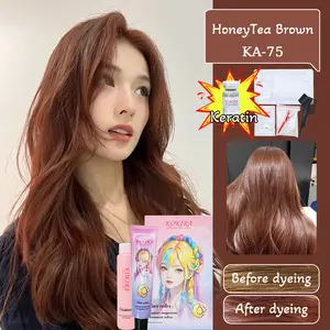 KOKIRA hair color HoneyTea Brown-75 200ml+Hair care essential oil cat rambut pewarna rambut warna rambut tanpa bleaching
