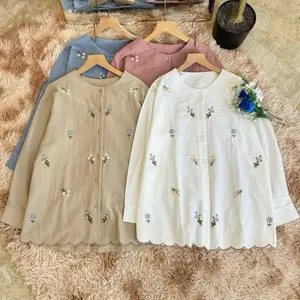 House Of Cesya | ARUMI | Linen Baju Atasan Bordir Kemeja Wanita