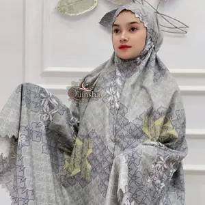 Alfarizi Quinsha Mukena Travel Mini Pouch Remaja Dewasa 2in1 Katun Motif Angela Series Atasan Bawahan Serasi