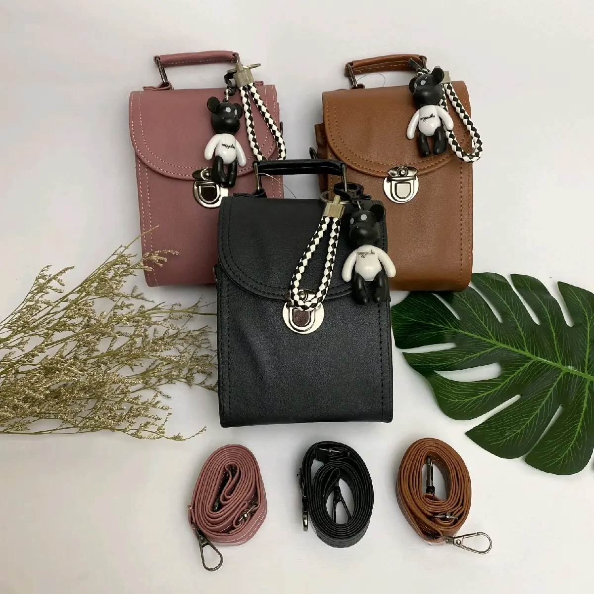 [PINK] Satchel Mini Slingbag - Tas Wanita Selempang Wanita/ Mini Sling Bag