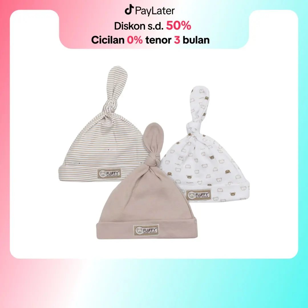 FLUFFY Topi Kucung Bayi (Isi 3 Pcs) TPK KKI Newborn