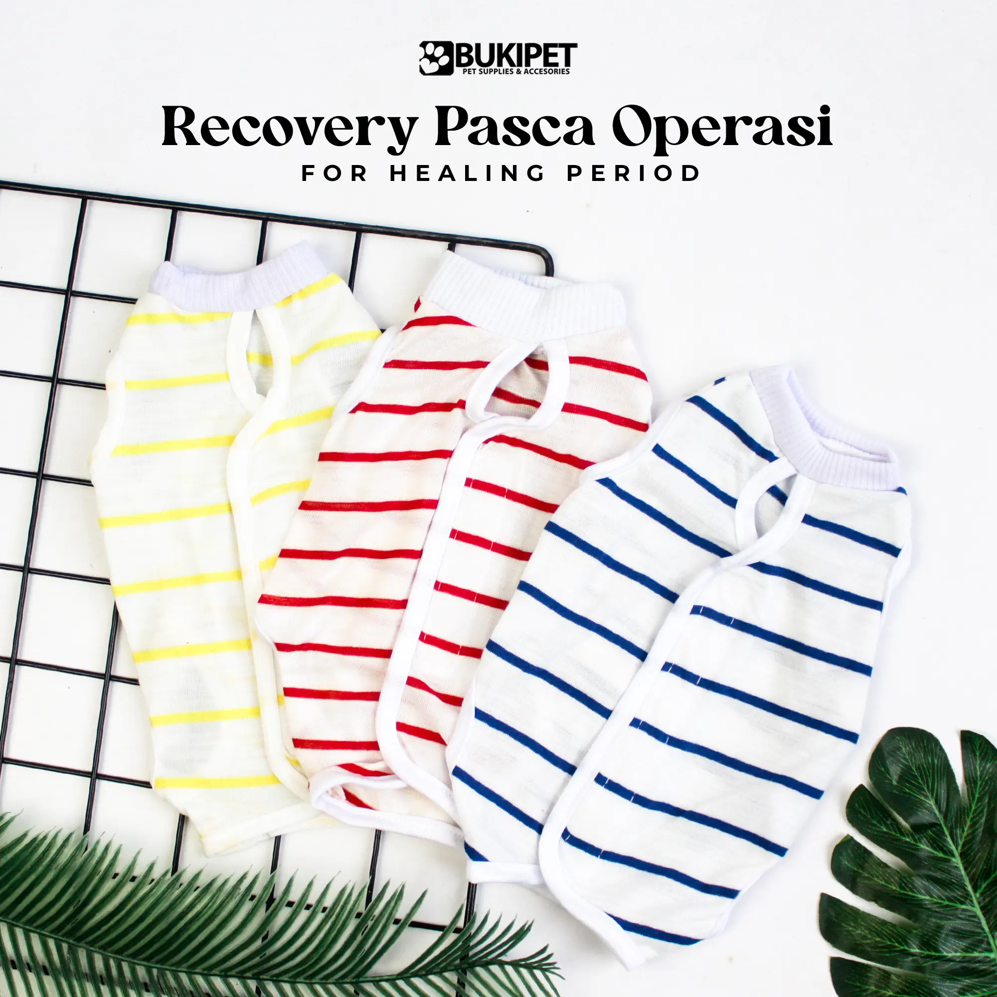 Baju Steril Kucing Baju Pasca Operasi untuk Kucing Anjing Betina Jantan Lucu - Bukipet Recovery Suit