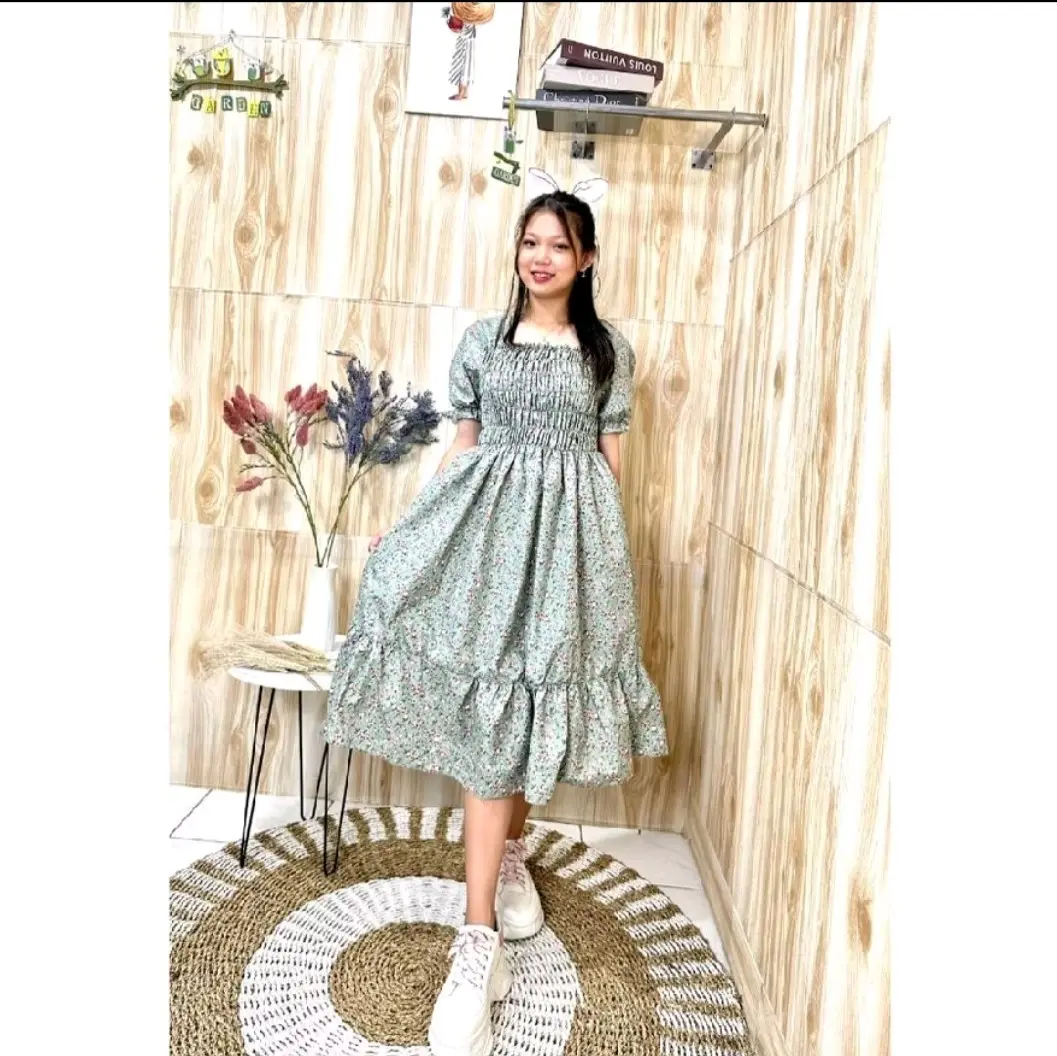 Smocked Dress + Dress Kekinian + Outfit Wanita