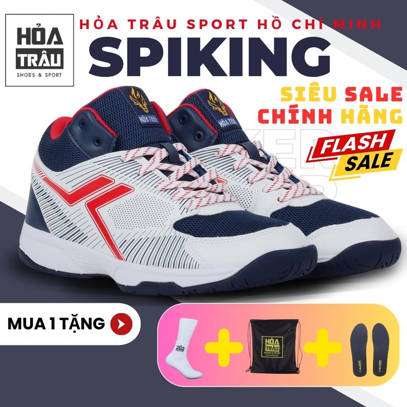 CHÍNH HÃNG Giày bóng chuyền bóng rổ thể thao thời trang Chính Hãng HỎA TRÂU Sneaker Sport SPIKING bám sân,chống trượt hỗ trợ nhảy cao Cao Su vn Giày Thể Thao đỉnh cao tặng tất túi vải