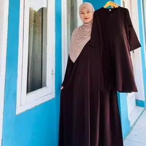 Abaya Basic Couple Ibu Dan Anak/Marina Anti Uv/Gamis Polos Simple Elegan/Dress Muslimah