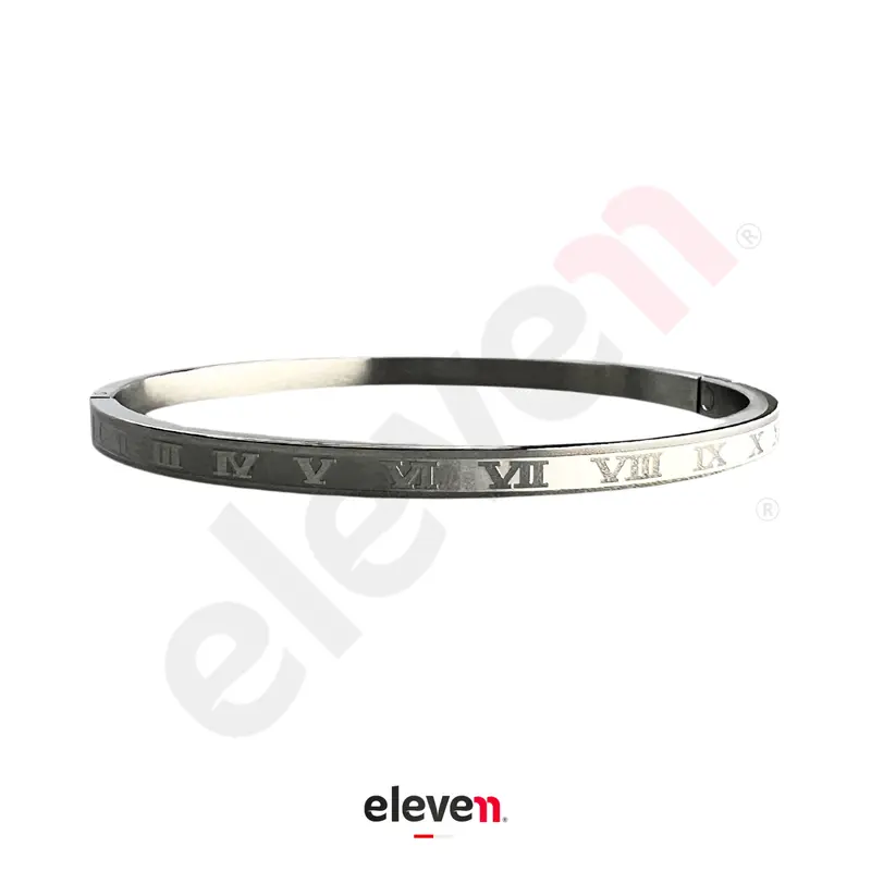 ELEVEN • IRONSIDE Collection IC02 Gelang Bangle Romawi 4mm Fashion Jewelry Pria Wanita Buckle Stainless Steel Bracelets 3
