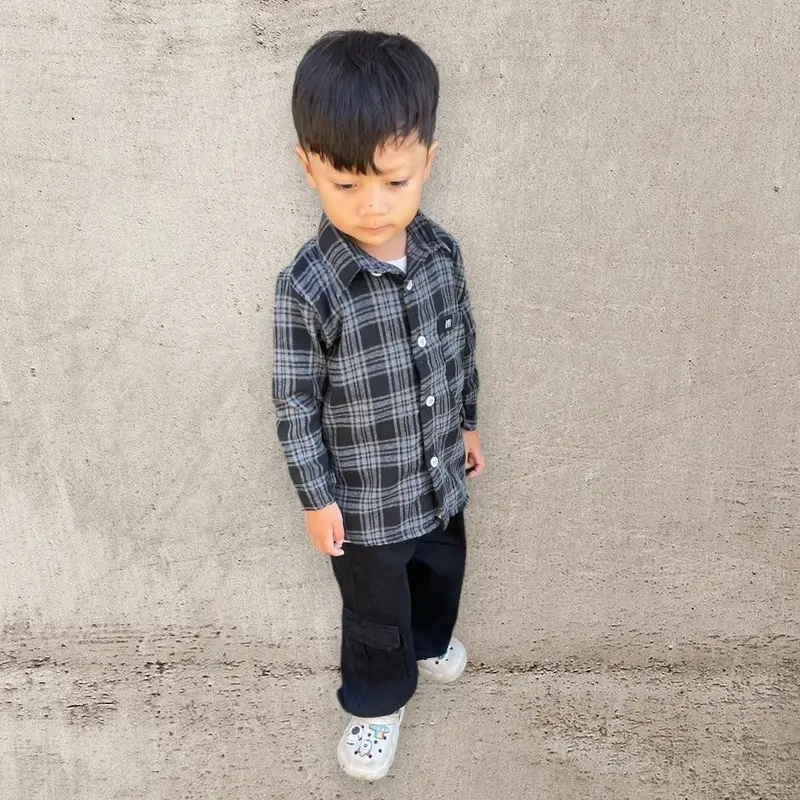 KEMEJA ANAK LAKI LAKI 8-12 TAHUN BAHAN FLANNEL JUNIOR Fashion 1